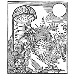 An engraving by Albrecht Dürerfrom the title page of the De scientia motus orbis(Latin version with engraving, 1504)
