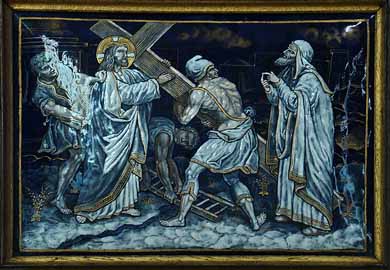 Via Crucis, 2. Station: Jesus nimmt das Kreuz auf seine Schultern (Stations du chemin de croix, Église Notre-Dame-des-Champs, Avranches, Normandie)