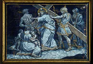 Via Crucis, 8. Station: Jesus begegnet den weinenden Frauen (Stations du chemin de croix, Église Notre-Dame-des-Champs, Avranches, Normandie)