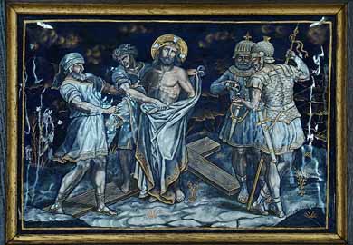 Via Crucis, 10. Station: Jesus wird seiner Kleider beraubt (Stations du chemin de croix, Église Notre-Dame-des-Champs, Avranches, Normandie)