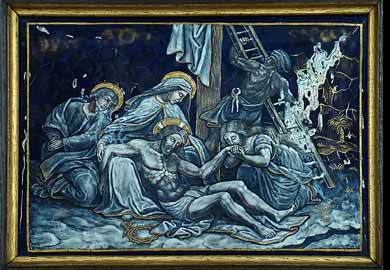 Via Crucis, 13. Station: Jesus wird vom Kreuz abgenommen und in den Schoß seiner Mutter gelegt (Stations du chemin de croix, Église Notre-Dame-des-Champs, Avranches, Normandie)